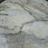 Parisian bistro pedestal table in cast iron and marble