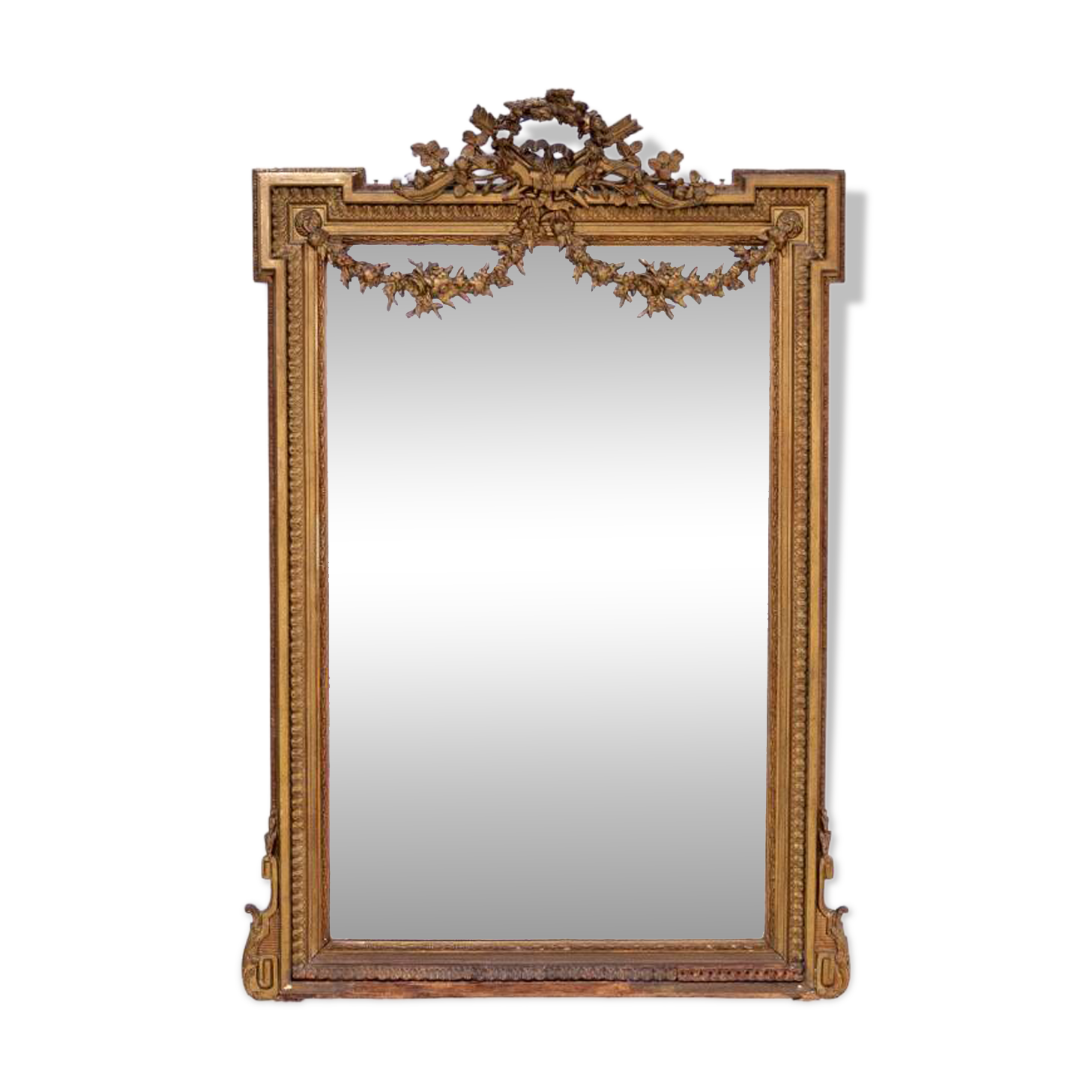 Large mirror in a gold frame, France.