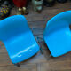 Duo de chaises enfant vintage maternelle Grofilex bleues