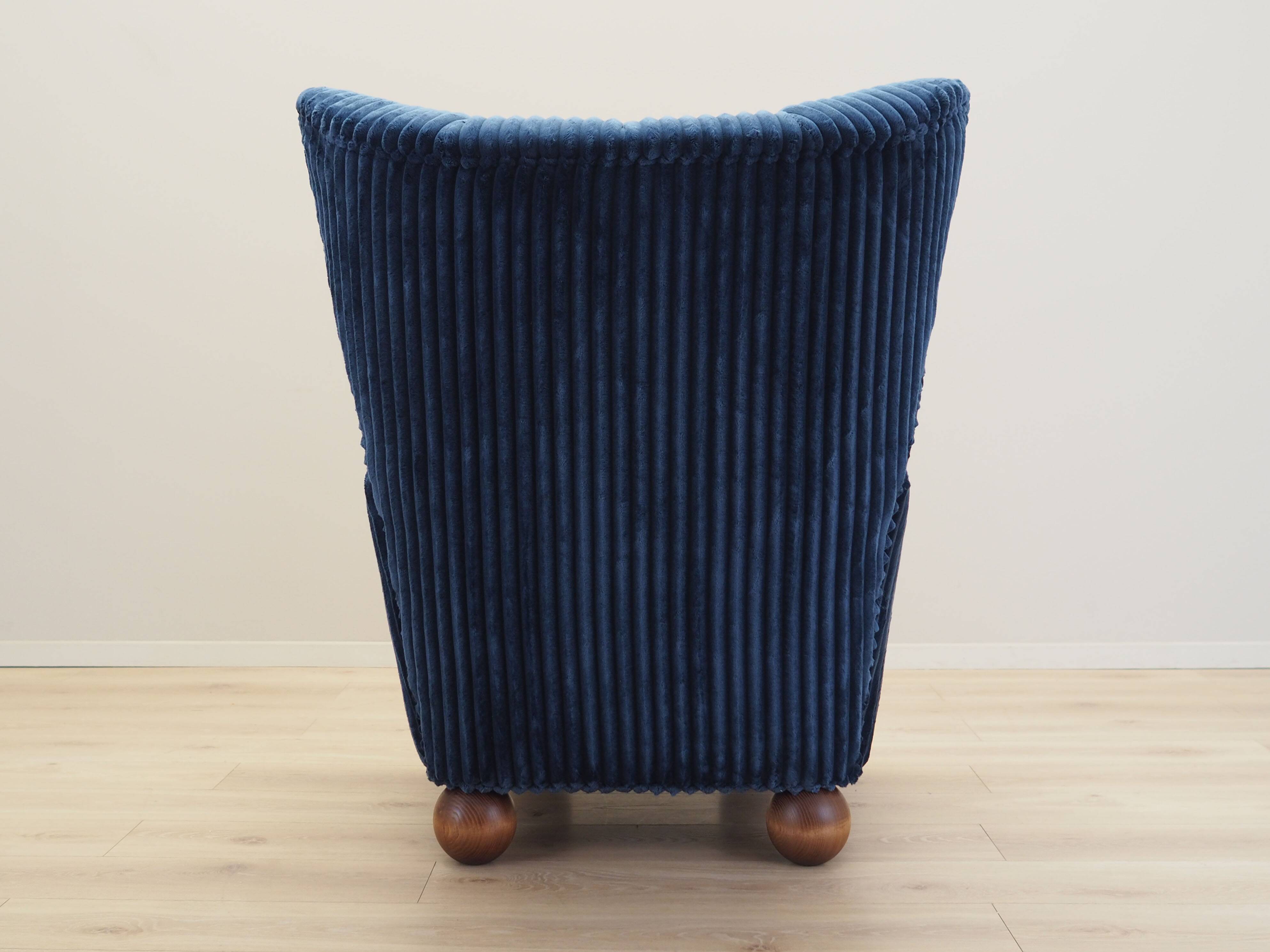 Navy blue armchair, Scandinavian design, production: Denmark