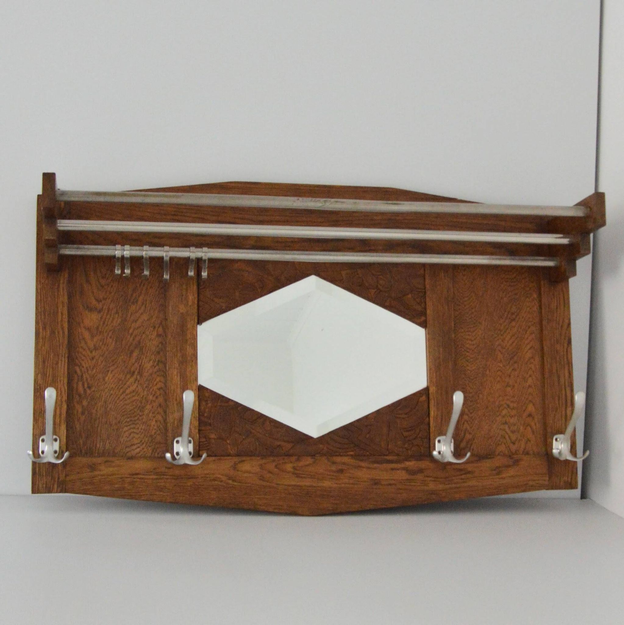 Large coat rack / Wall hat rack Art Deco 1920 vintage