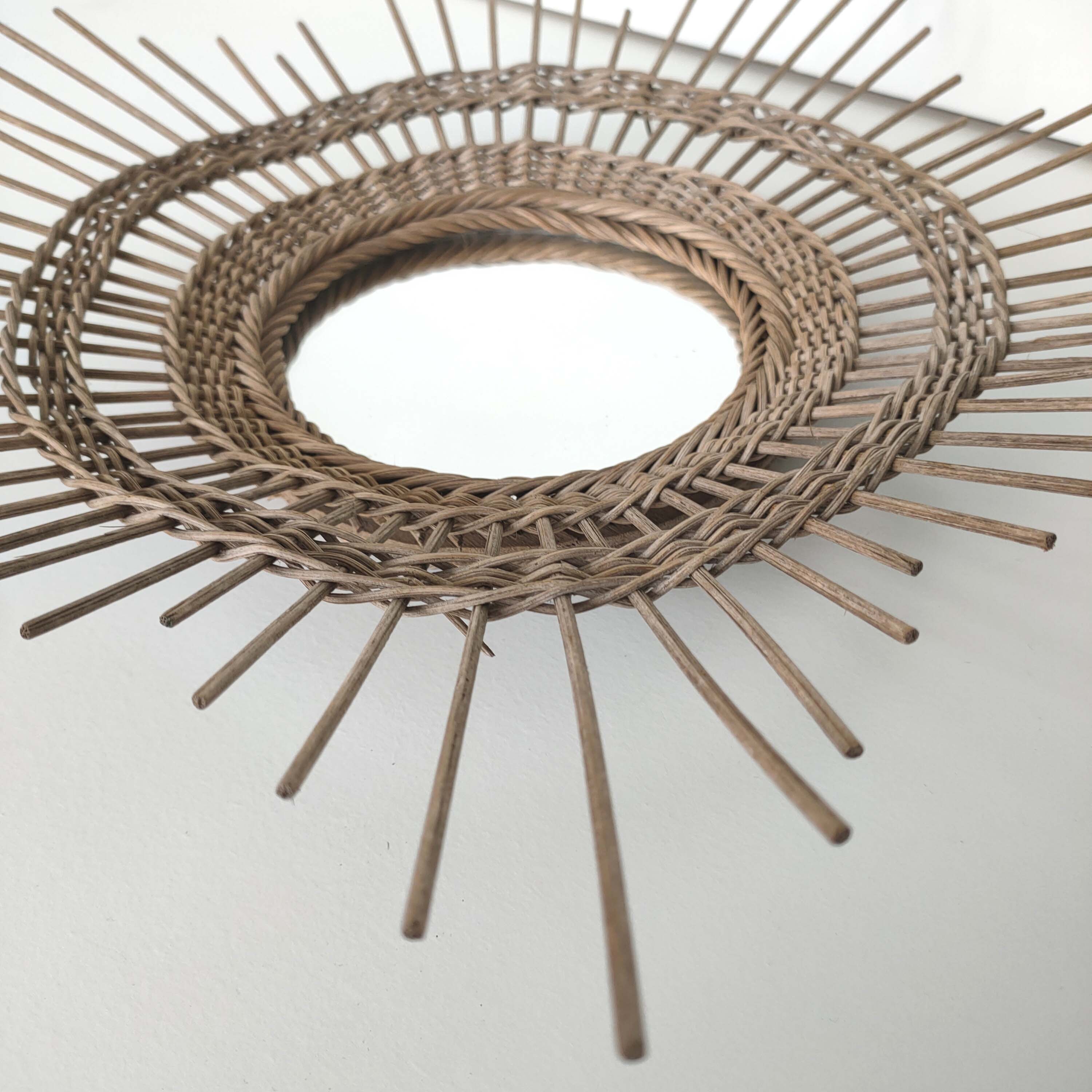 Rattan sun mirror 44cm
