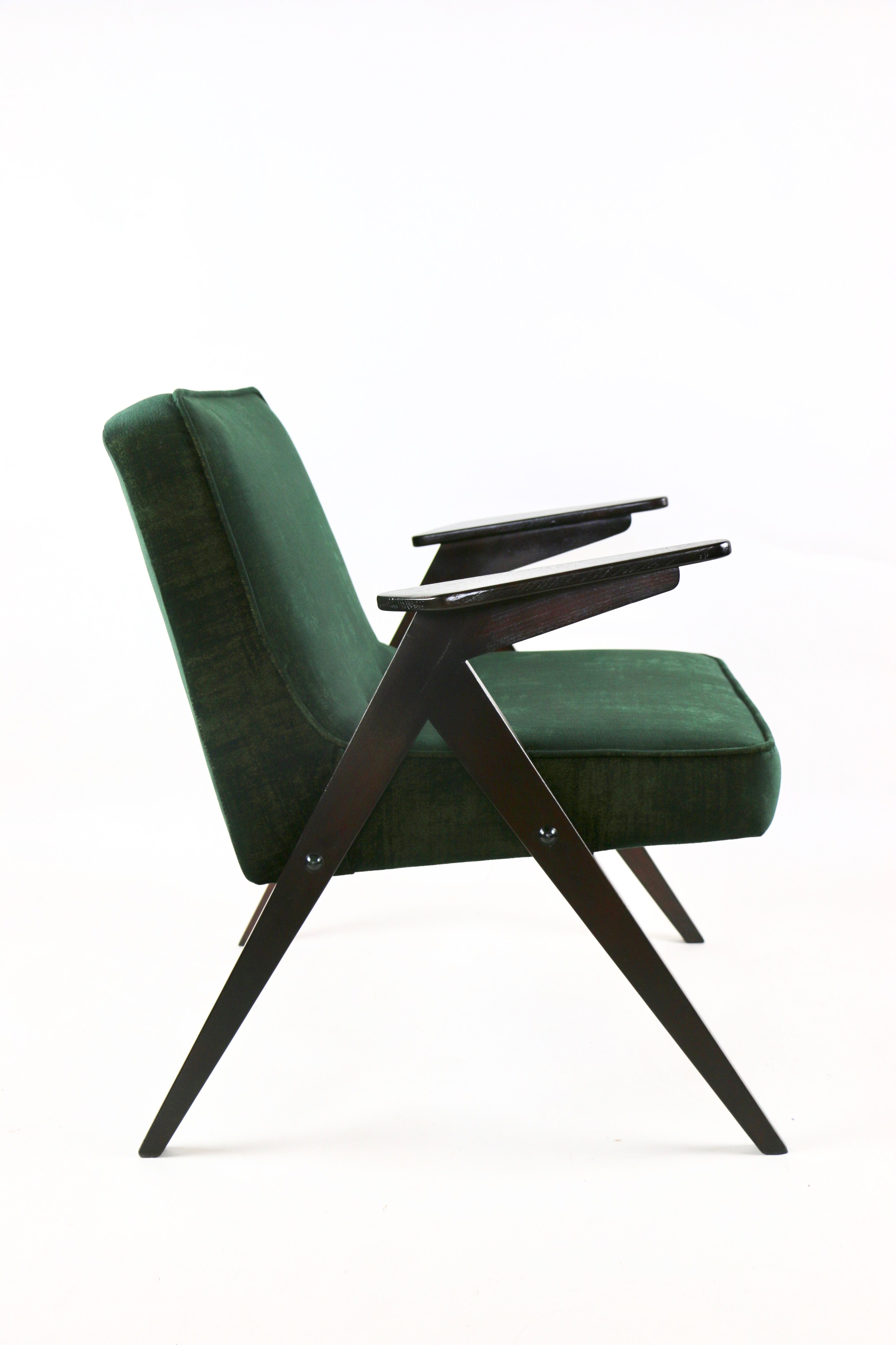Green armchair by Józef Chierowski, 1970