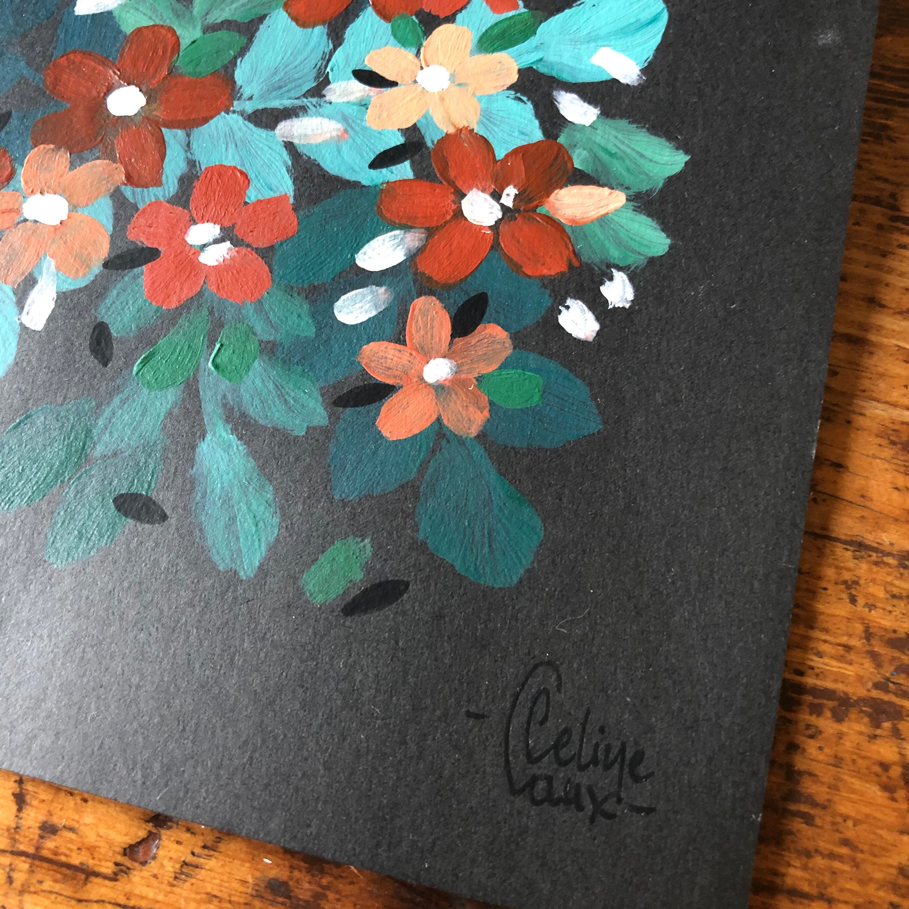 Peinture A4 Fleurs sanguines