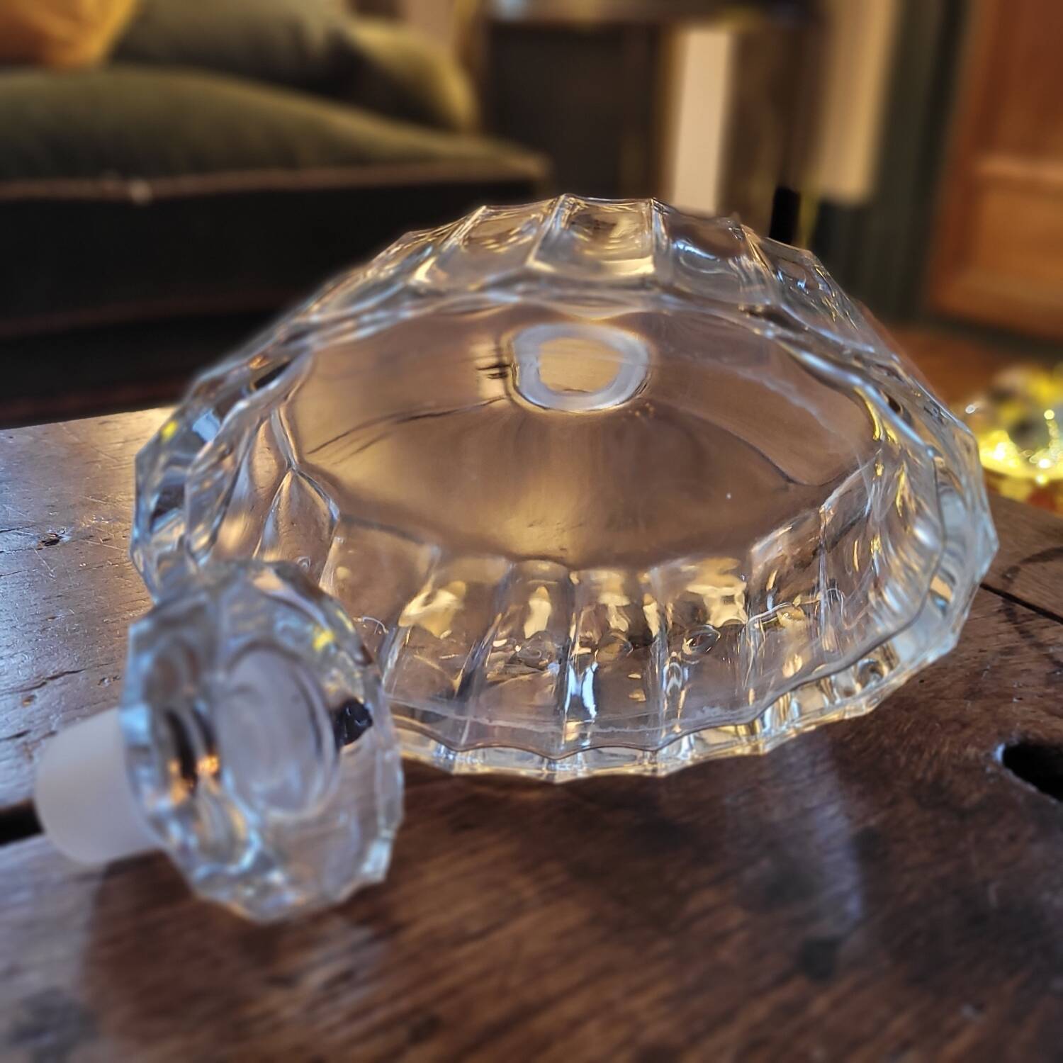 Molded glass carafe – perfume bottle style – 1970s–1990s