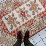 Tapis vintage turc Kars fait main en laine – 116 x 175 cm – Années 1960