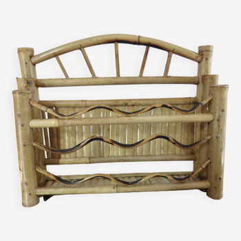 Letter holder, wall-mounted mail holder in bamboo, rattan 1960 1970