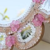 Exceptional Vintage Pink Murano Glass Wall Mirror