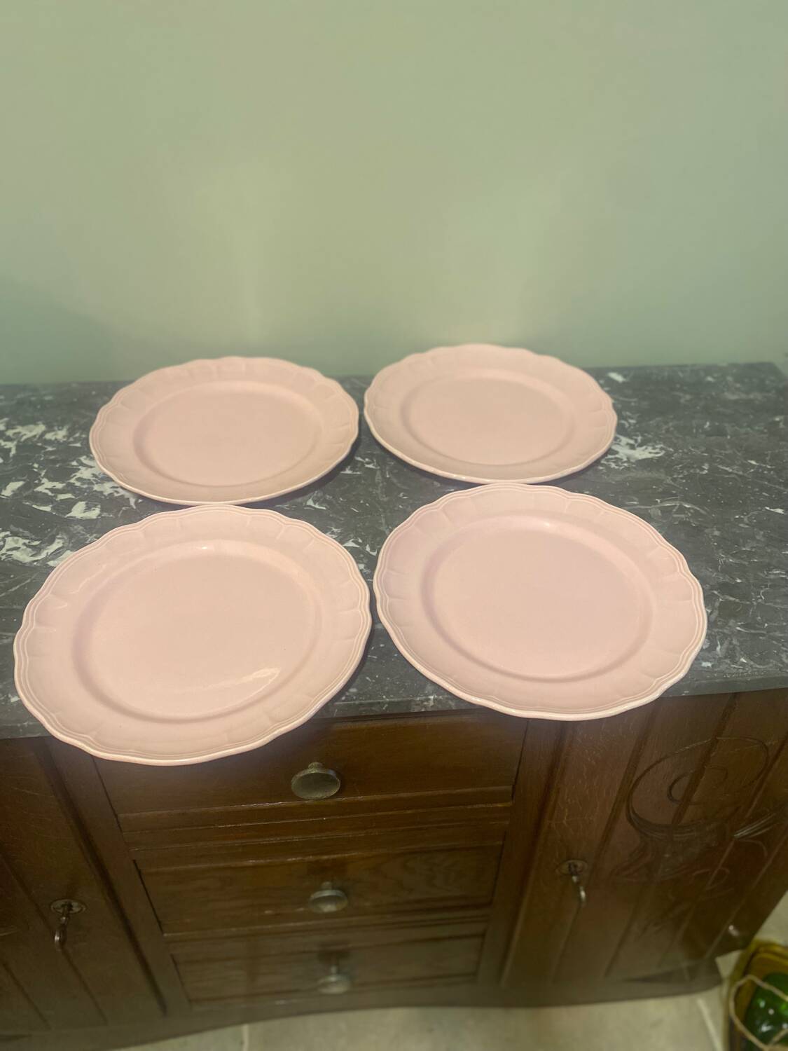 4 Salins pink flat plates