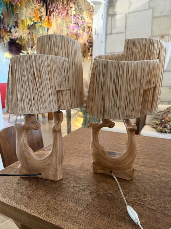 Paire de pieds lampes 1960 Grandjean jourdan vallauris