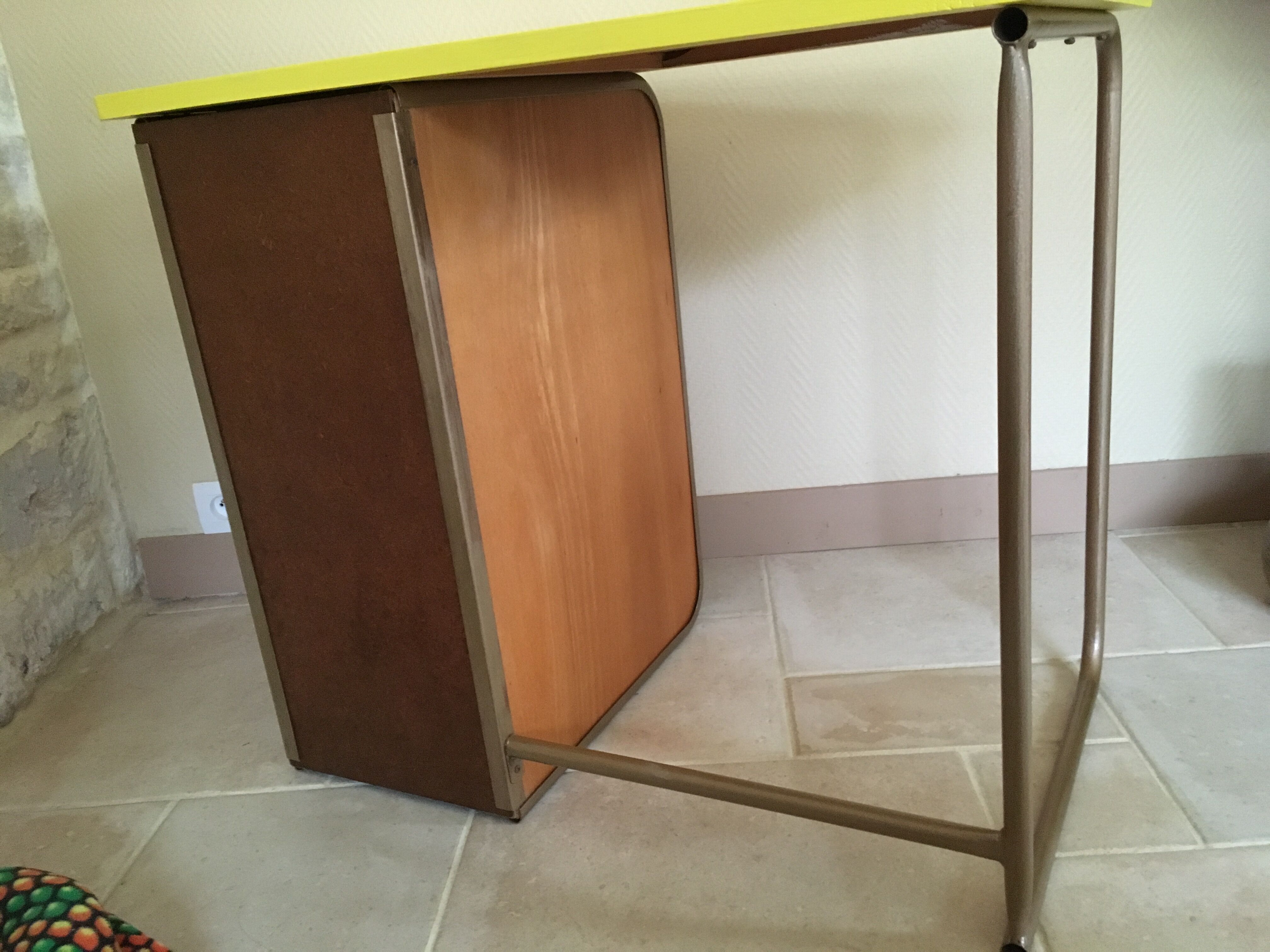 Bureau écolier tubulaire années 50
