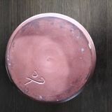 Original vase signed in blue purple glazed terracotta with pink motifs