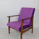Vintage Violet Velvet Lounge Chair, 1970s