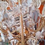 Nineteenth century chandelier with bronze and crystal grapevines.