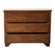 Commode ancienne en bois massif avec plateau en marbre blanc