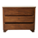 Commode ancienne en bois massif avec plateau en marbre blanc