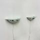Pair of post modern wall lamps chrome and glass , 1980s