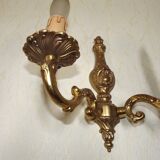 Pair of double wall sconces in bronze in traditional mid-century French style 5163