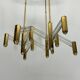 Vintage Italian brass and perspex chandelier by Zeroquattro from 70s