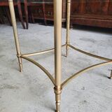 Coffee table round glass tray and brass legs