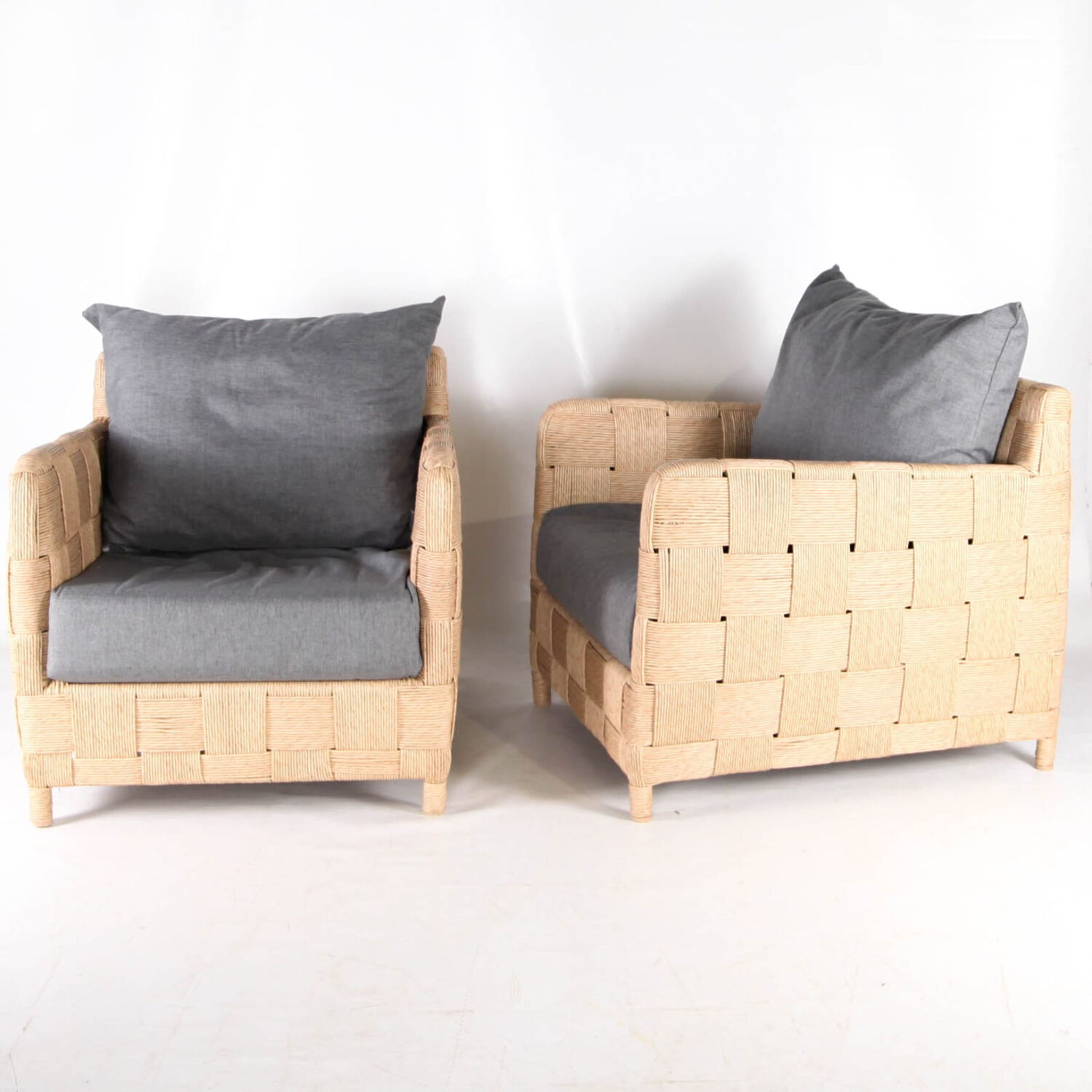 Pair of rope armchairs