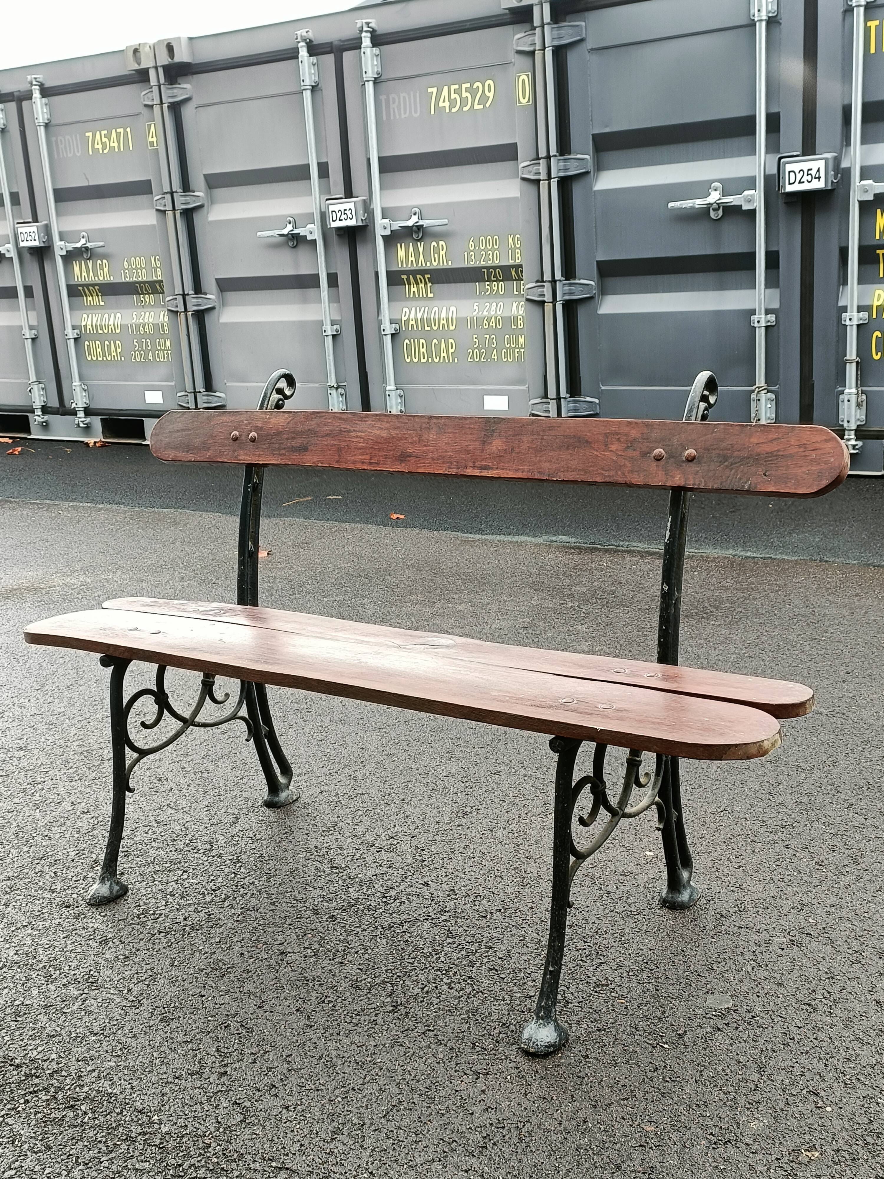 Old garden bench cast iron legs