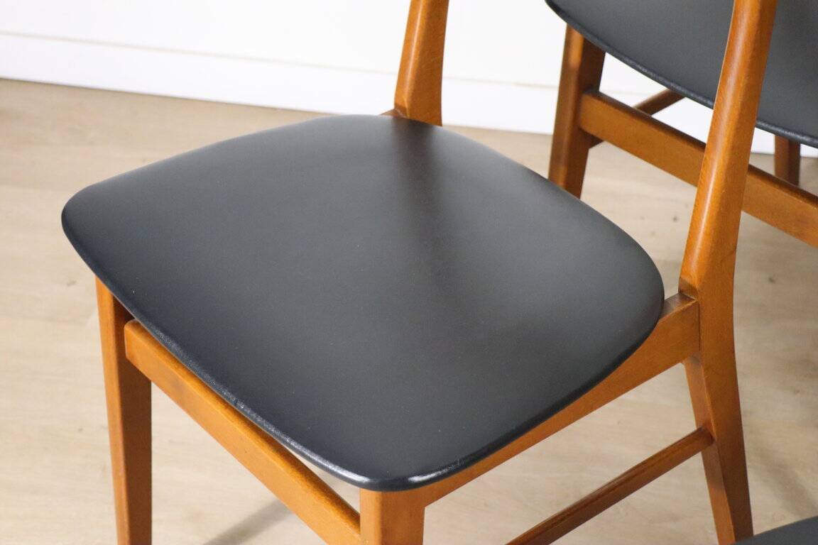 Set of 4 Danish Scandinavian teak chairs, 1960