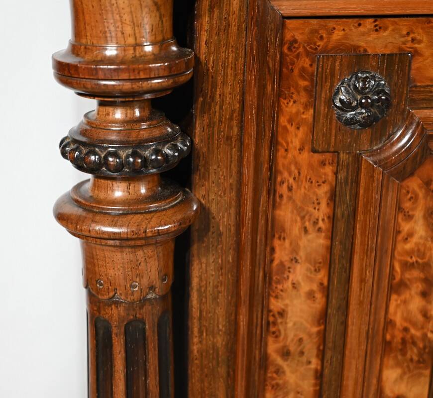Commode Buffet in Amboyna Burl and Rosewood, Louis XVI style – 2nd Part 19th