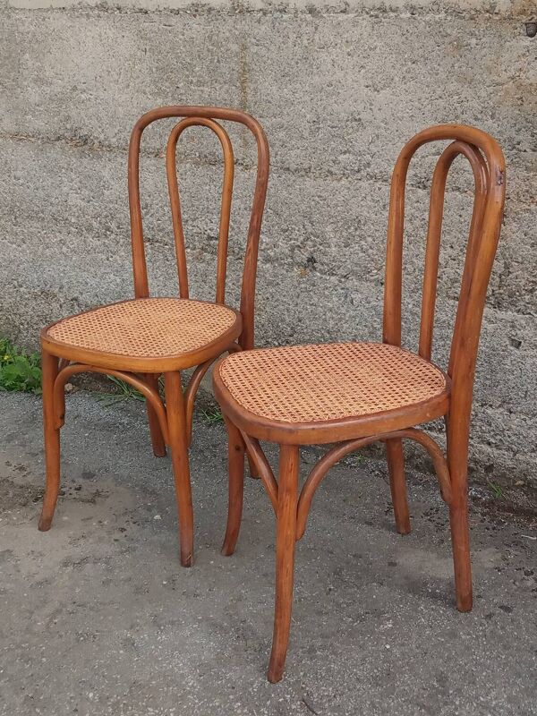 Paire de chaises Fischel cannées, circa 1900