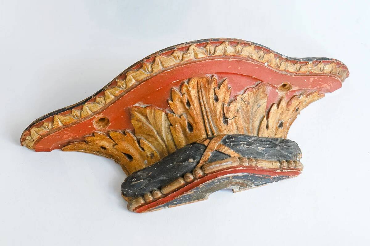 Set of small antique French wall consoles.