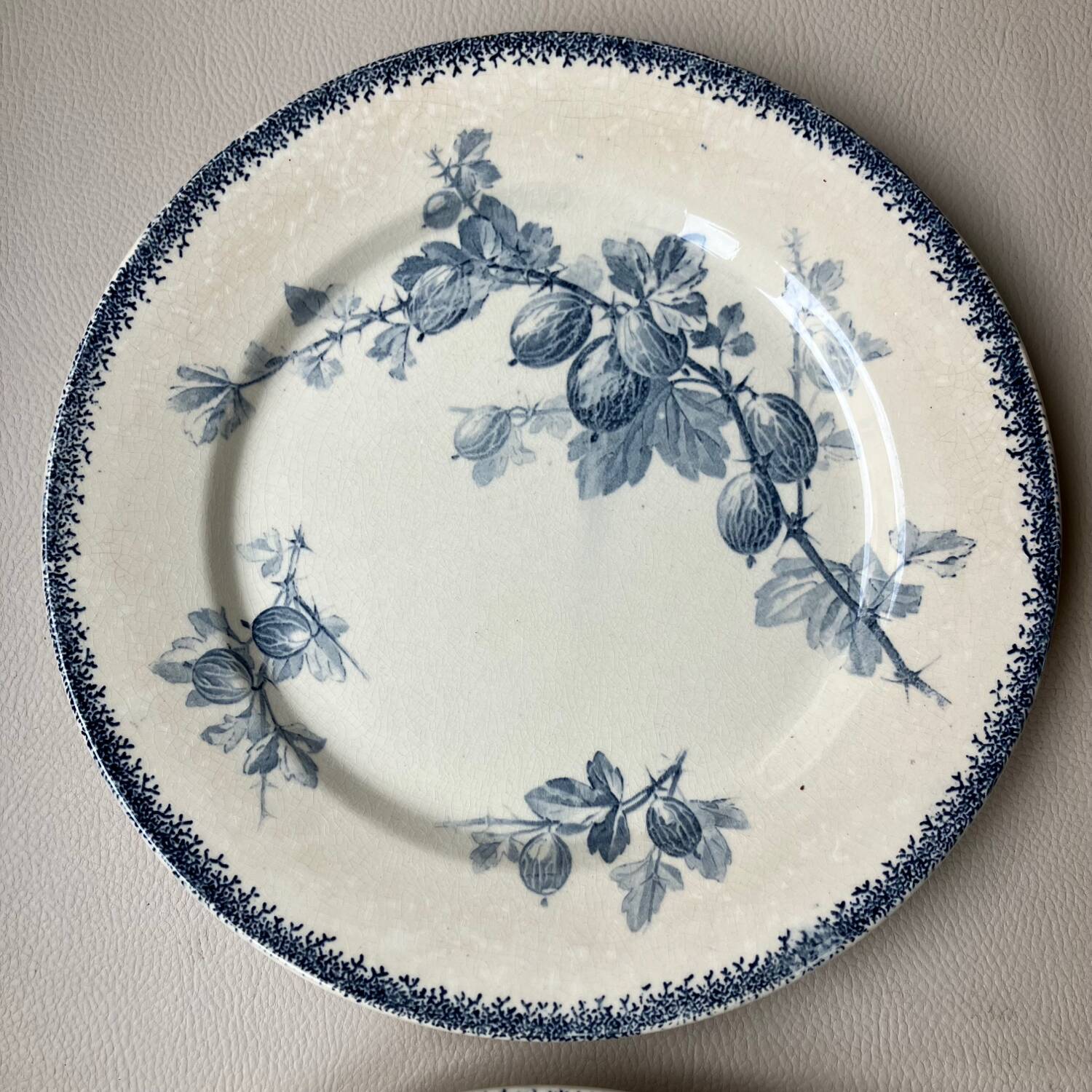 Lot de 4 assiettes plates Groseilles de Sarreguemines