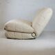 Reclining sofa color "crème chinée", France, circa 1970
