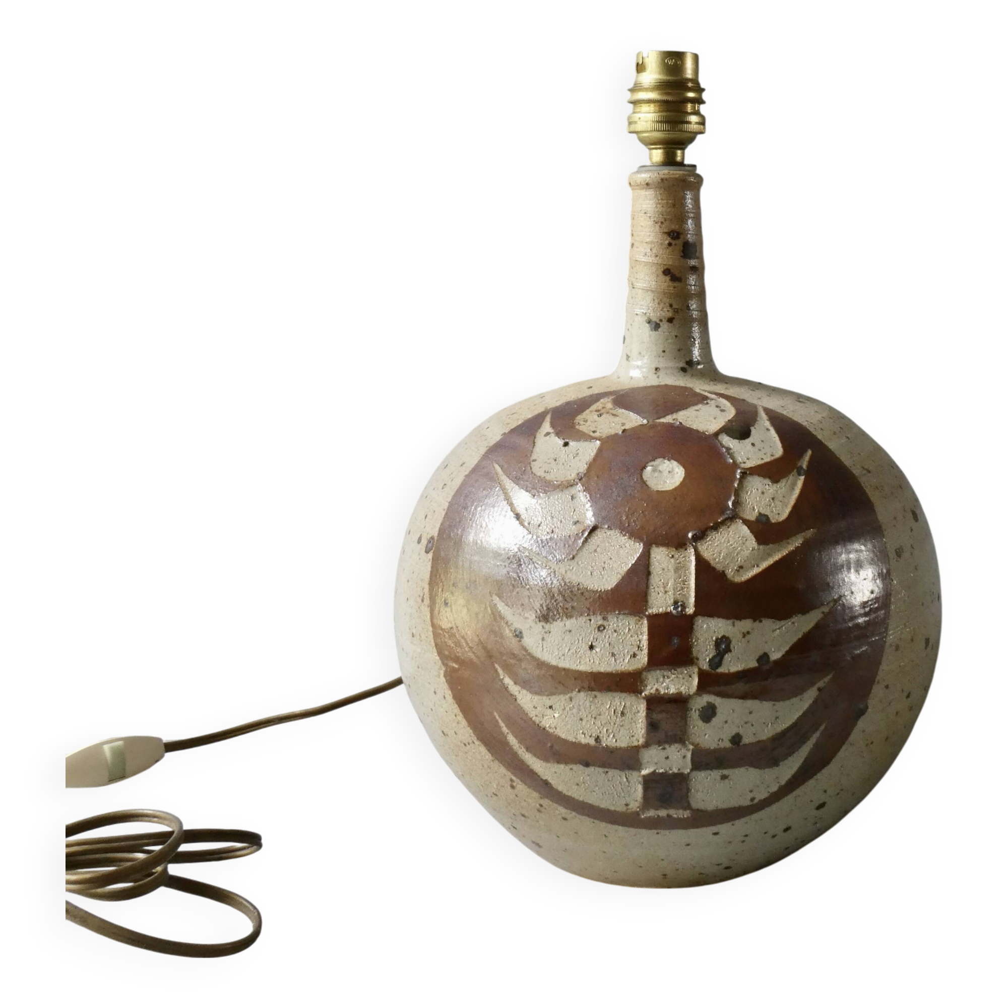 Signed stoneware lamp base, Janet Stedman and Pierre Digan la Borne, 1960