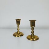 Pair of vintage gilded brass candlesticks