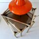 Mid Century Orange Ceramic Floor or Table Lamp 1960S Vintage Home