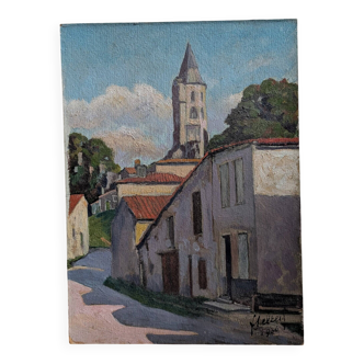 View of La Sauve-Majeure – Oil on panel (1936)