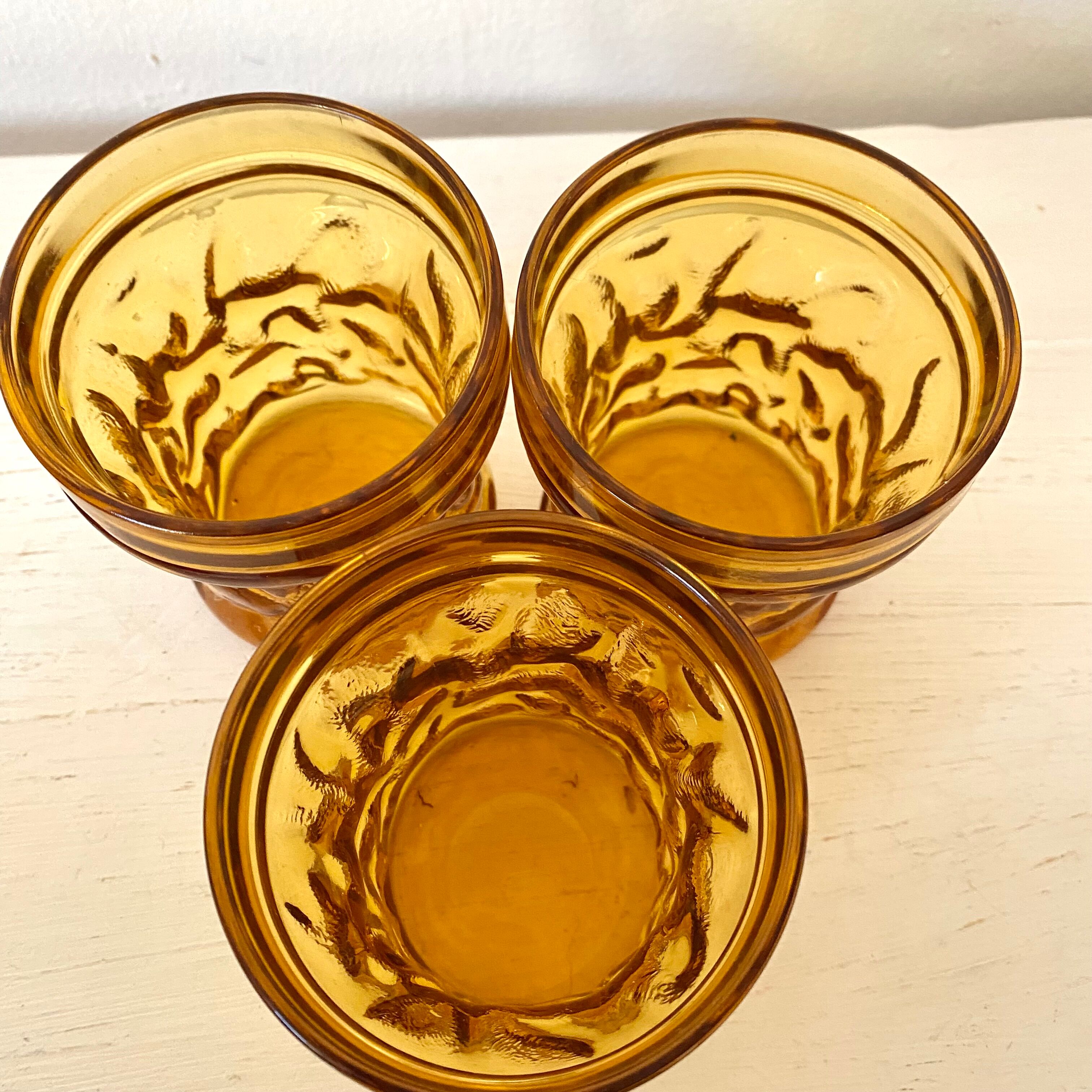 Vintage amber water glasses