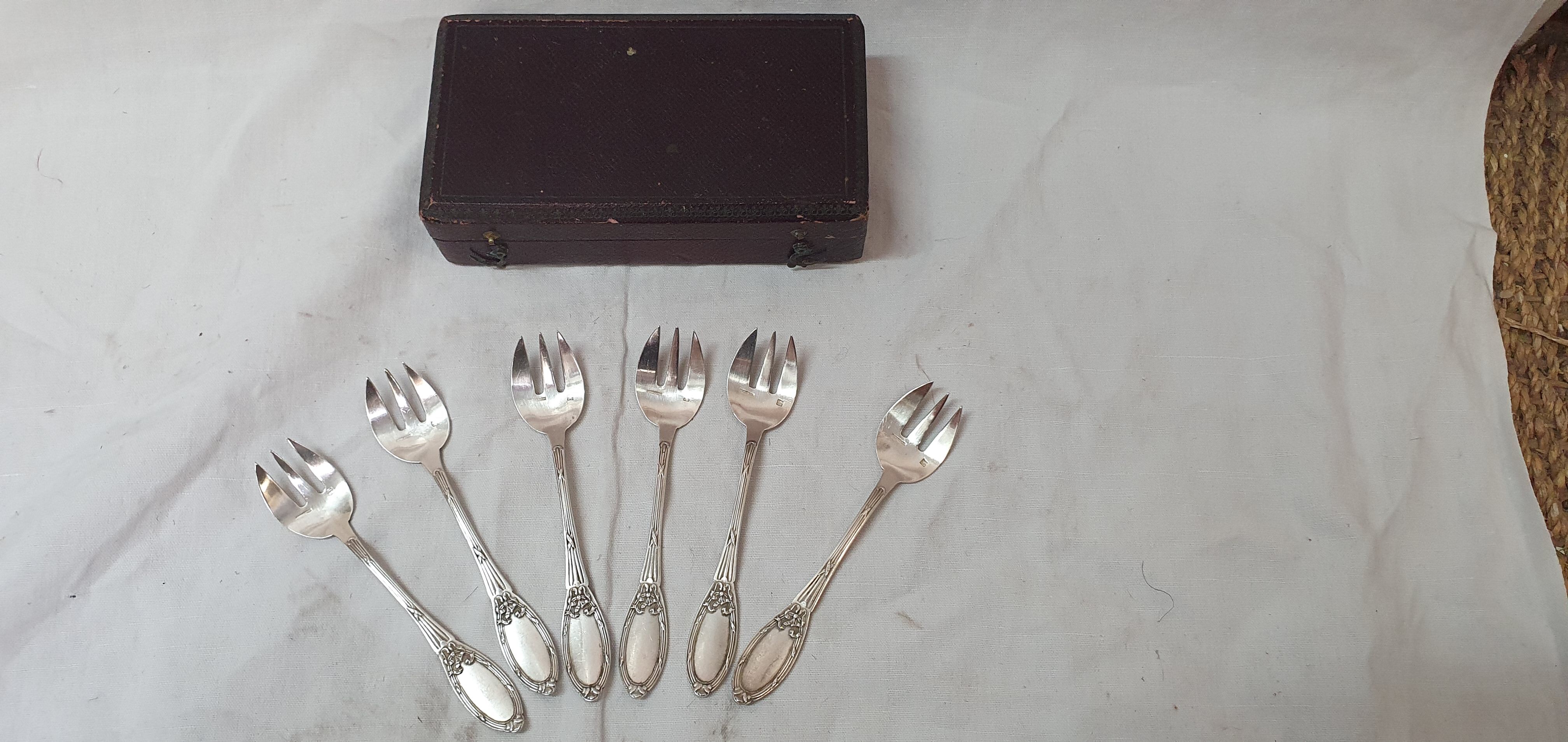 6 boulanger silver oyster forks