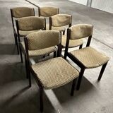 6 wooden chairs 1960 1970 vintage Scandinavian style