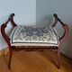 Piano bench stool upholstered canvas end of bed