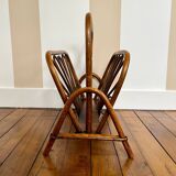 Vintage Rattan Magazine Rack