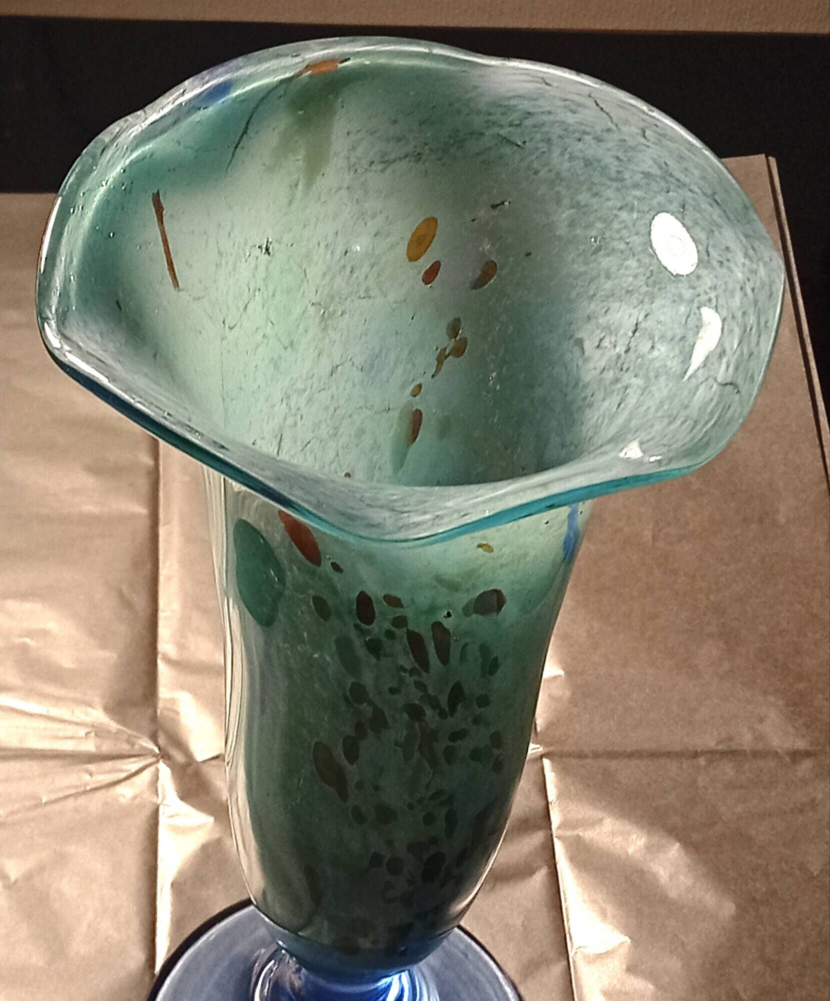 Art glass vase signed Marc Blot, 1990, hand-blown - 28 cm - new