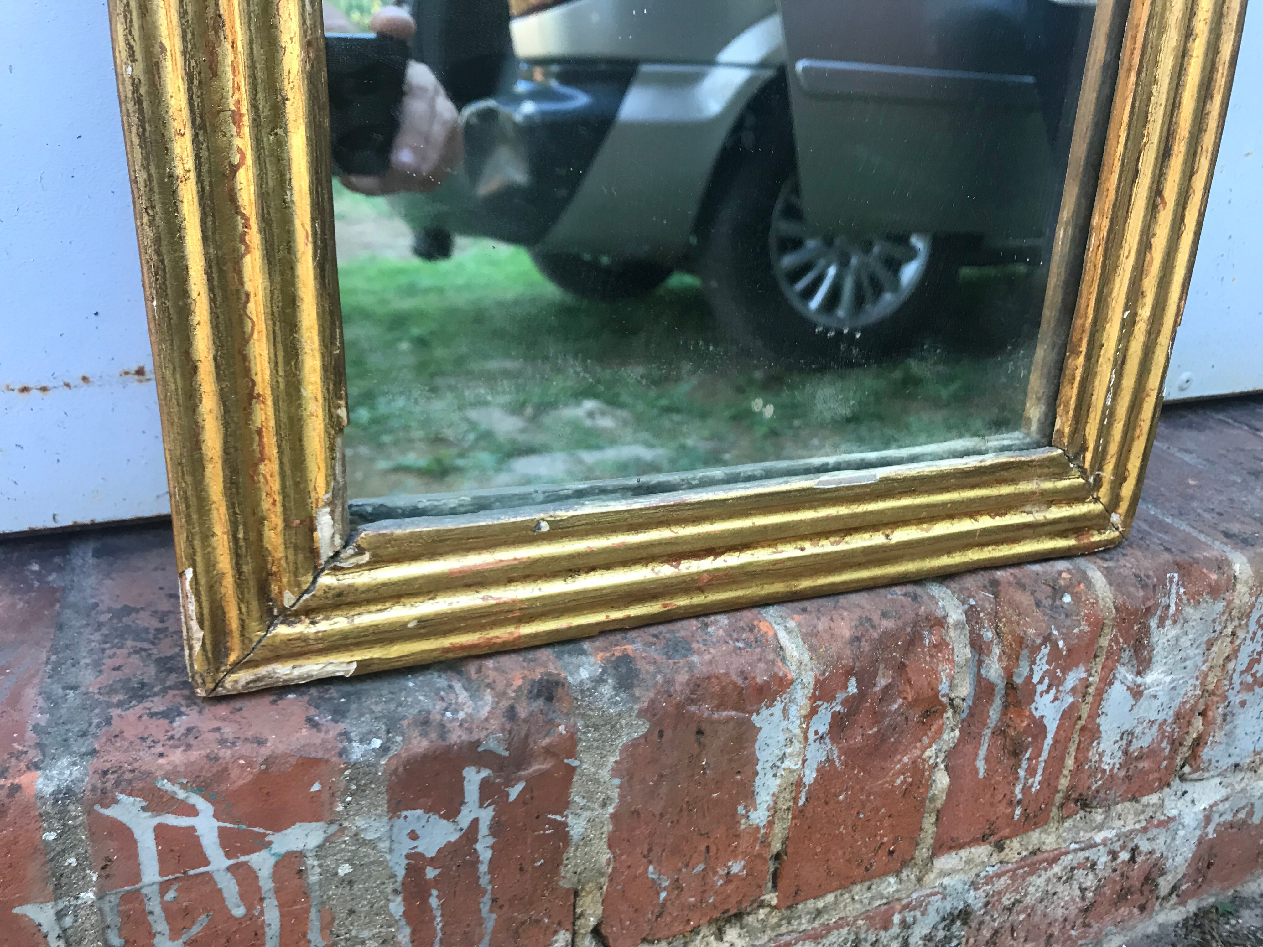 Mirror in between ancient gold leaf 31x97cm