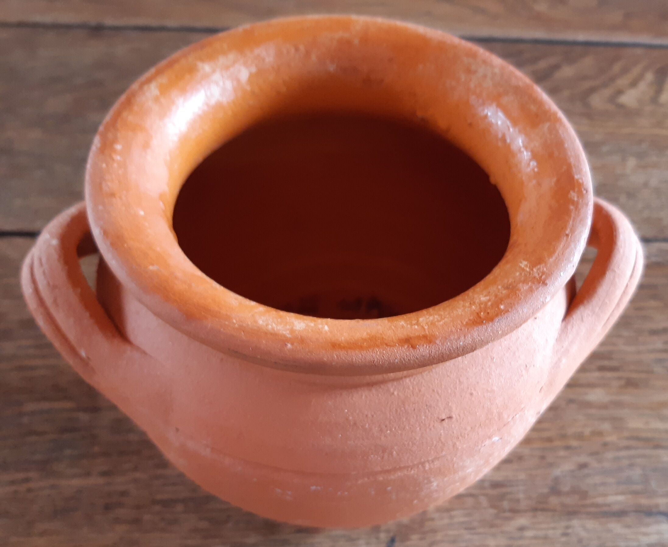 Terracotta vase with two handles
