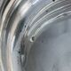 Vintage silver-plated metal bowl with curved relief design, Italy 1960s, elegant appetizer plate