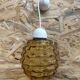 Old suspension ball glass blown orange luminaire 70s vintage