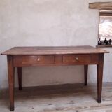 Table d’office L140,5xP80cm XIX° 2 tiroirs