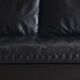High-end black leather sofa, Ligne Roset model Stricto Sensu.