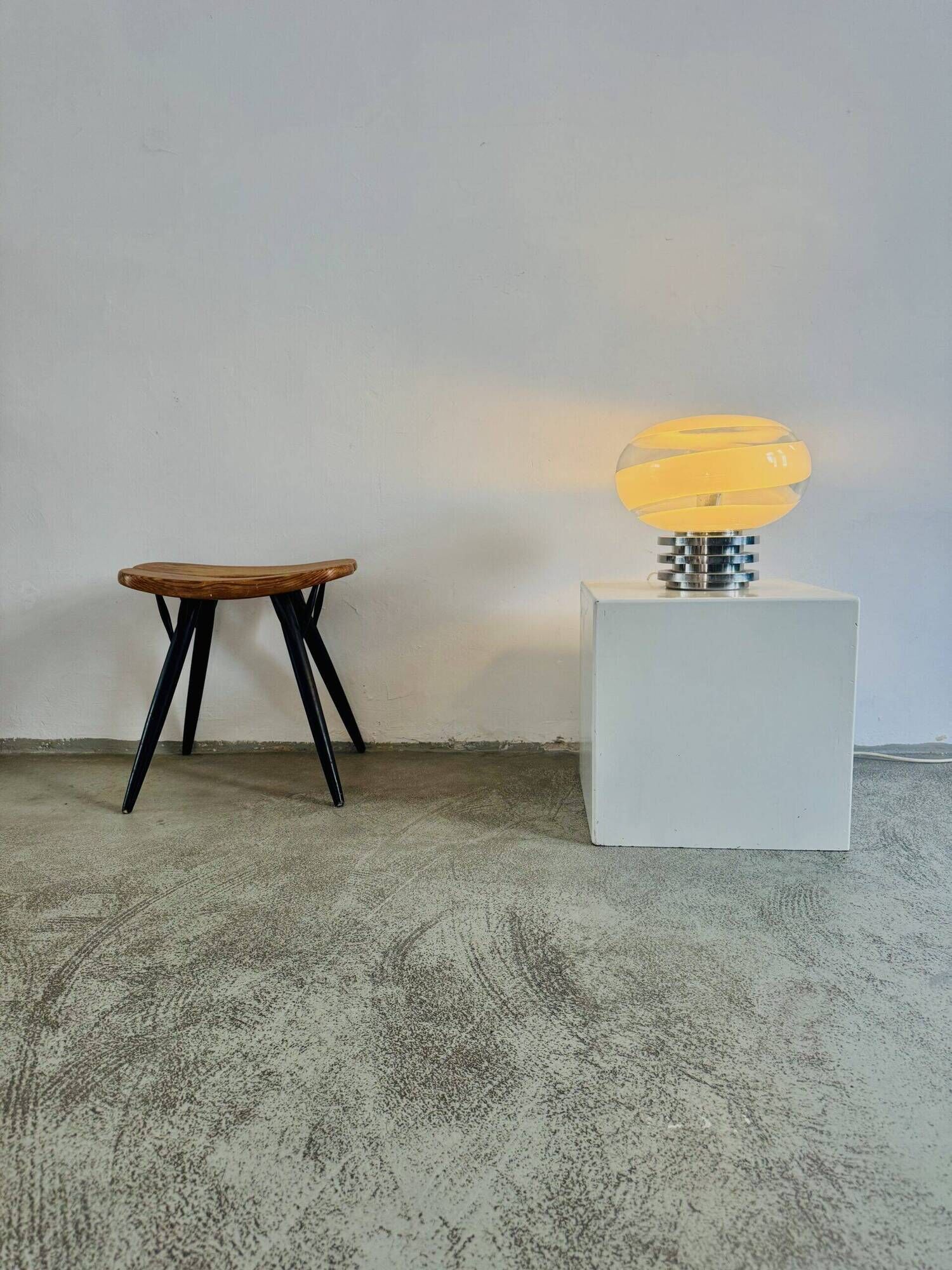 Model 1361 Sculptural Dome Glass Table Lamp By Doria Leuchten, Germany 1970S