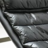 Vintage Lounge daybed in black leather by Mobel Italia - Italy